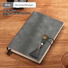 1pc/3pcs 1set A5 PU Vintage Matte Leather Thick Notebook - Business Office Meeting Notepad, Vintage Style Business Work Journal, Textured Portable Leather Stationery, Suitable For Business And Study - Multicolor - View 15