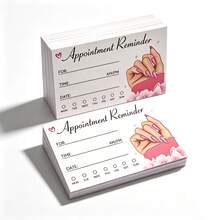 20/50Pcs Nail Salon Appointment Reminder Cards, Fill‑In Blank Paper Booking Reminder Note Cards For Beauty Salon Use - Sets - View 1
