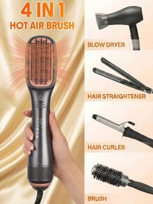 LEVIATECH 4-In-1 Hot Air Styling Brush, One-Step Heating Comb, Straight & Curly Hair Dual-Use Professional Blow Dry Styling Brush - UK Plug(220-240V) - View 1
