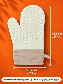 2pcs/1pc Heat-Resistant Microwave Oven Mitts, Silicone Baking Gloves, Non-Slip Kitchen Essentials, Home Decor, Autumn Decoration, Kitchen Decor & Accessories, Storage, Halloween, Thanksgiving, Christmas Cooking Gift - View 3
