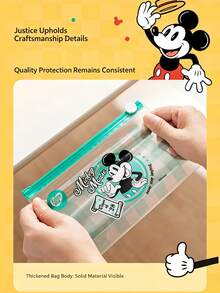 Disney Mickey Cartoon Zipper Sealed Storage Bag, Reusable Self-Sealing Bag, Transparent Slider Organizer Packing Bag, Suitable For Luggage, Business Travel, Travel Bags, Closet Storage, Home & Travel Item Sorting, Daily Multi-Purpose Storage Bag - Multicolor - View 9