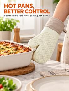 2pcs/1pc Heat-Resistant Microwave Oven Mitts, Silicone Baking Gloves, Non-Slip Kitchen Essentials, Home Decor, Autumn Decoration, Kitchen Decor & Accessories, Storage, Halloween, Thanksgiving, Christmas Cooking Gift - View 8