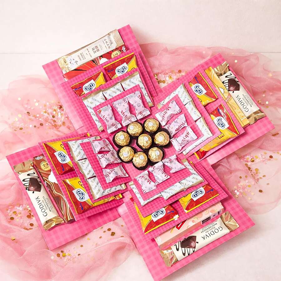 1 Set/4-Layer Exploding Surprise Gift Box With Cute Pattern Empty Box/Birthday Party Anniversary Celebration/Graduation Party Souvenir Creative Surprise Gift Box/Ins Style Pink Strawberry Cartoon Exploding Surprise Box/Highly Attractive Gift Box For Girlfriend Best Friend/Confession Ceremony Gift Box Children's Party Return Gift DIY Empty Gift Box - View 1