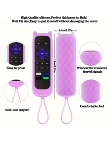 1pc Glow-In-The-Dark Silicone Universal Remote Control Protective Case With Strap, Compatible With Roku280 Remote Replacement Cover, Easily Find Your Remote In The Dark - View 5