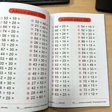 Addition And Subtraction Within 100 Math Workbook, 64‑Page Continuous Addition Arithmetic Practice Book, Kids Mental Calculation Exercise Worksheets, Preschool Early Educational Toy, Children Reading & Writing Learning Supplies - Ginger - View 7