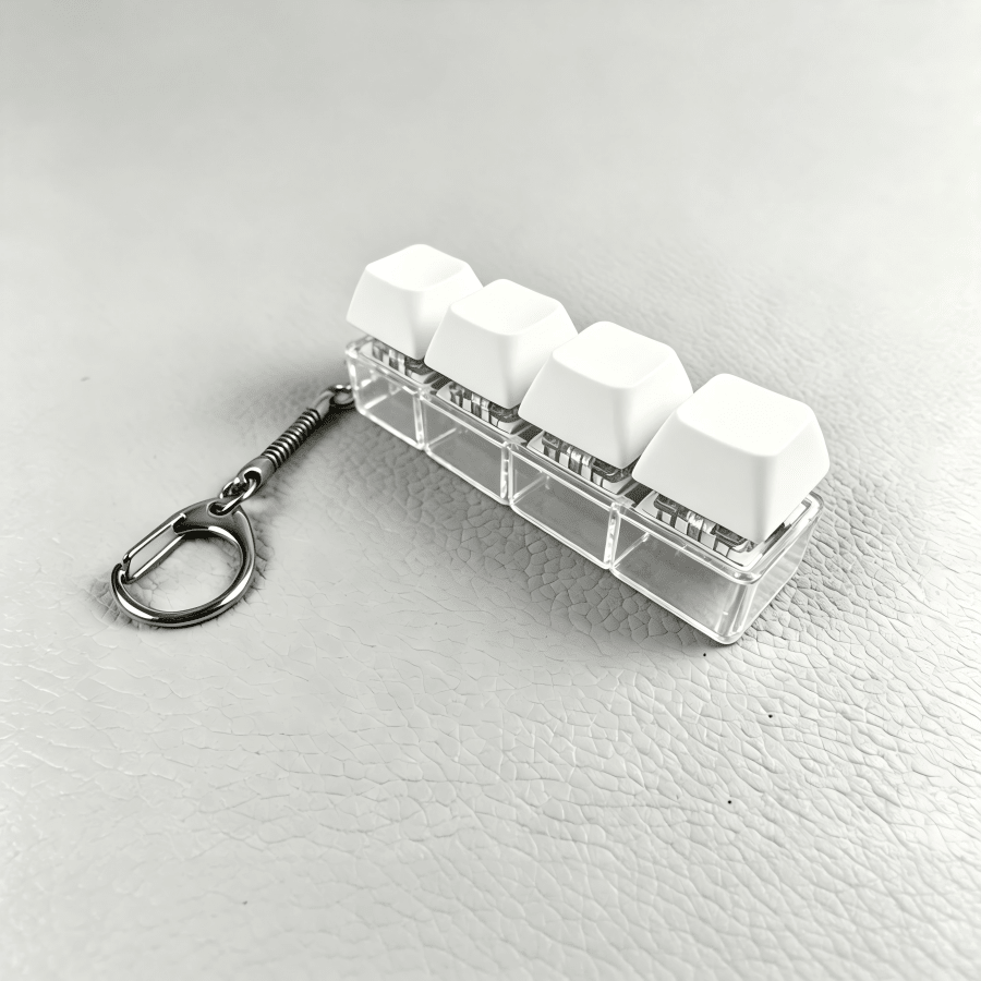 1pc 4‑Key Keyboard Fidget Keychain Toy,Clickable Mini Keyboard Pendant,Colorful Bag Charm,Collectible Small Toy,Holiday Party Gift For Teens & Adults - Multicolor - View 12
