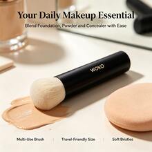 WOKO No.1 Foundation Blending Brush High-Performance Tapered Buffing Makeup Tool Densely Synthetic Bristles Professional Face Blending Brush - Black - View 7