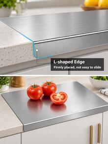 Talenan Stainless Steel dengan Pinggiran, Talenan Logam untuk Meja Dapur, Talenan Stainless Steel Satu Bagian, Cocok untuk Persiapan Makanan - View 7