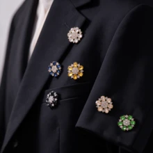 4PCS Crystal Rhinestone Hand-Sewn Buttons Flower Shape Decorative Buckles For Women Coats Dresses Jackets Formal Wear Clothing Repair - Multicolor - View 8