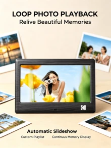 Kodak Bingkai Foto Digital RDPF-708C, Album Foto Elektronik Definisi Tinggi 7 inci, Layar Berkualitas Tinggi, Pemutar Foto dan Video Desktop Cerdas, Timer Hidup/Mati, Waktu yang Dapat Diatur - Hitam - View 7