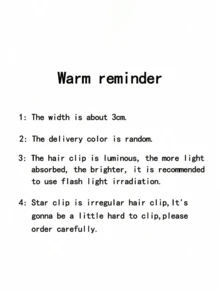 10pcs Women's Colorful Glow-In-The-Dark Star Hair Clips, Luminous Bangs Hair Clips, Fluorescent Hair Accessories, Fun Glowing Headwear For Concerts And Events - Multicolor - View 4