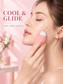 1pc Silicone Ice Face Roller Mold, Facial Cooling Massage Tool, DIY Ice Cube Massager For Face, Eyes & Jawline, Compact Freezer Beauty Tool For Morning Routine, Home Spa Gift For Women & Men - Multicolor - View 3