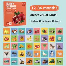 Infant Visual Trigger Cards Set - Age-Specific (0-3/3-6/6-12/12-24 Months) Visual Stimulation Flash Cards, Newborn Early Education Toys, Black & White/Colorful Patterns, Promote Infant Visual Development, Recognition And Sensory Perception - Multicolor - View 9