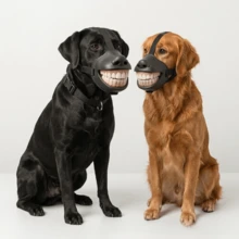 New Funny Dog Laughing Teeth Mouth Sleeve Travel Decorative Accessory - Black - View 11
