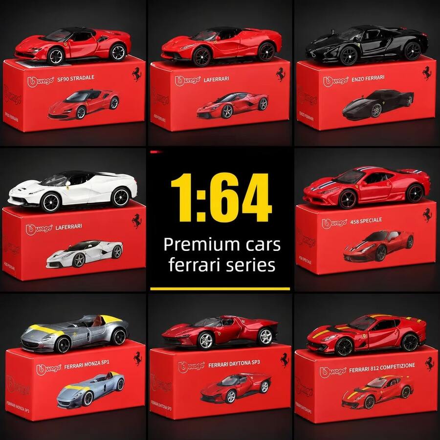 Burago 1:64 比例壓鑄汽車模型 創意口袋車模型玩具人偶禮物 - 彩色 - 查看 1