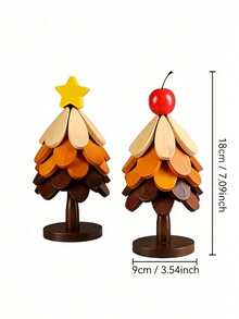 Wooden Tree-Shaped Heat-Insulating Mat, Suitable For Hot Pots And Cookware, Wooden Coasters, Suitable For Bowls, Teapots, Drinks, Plates, Home Tabletop Decoration - Multicolor - View 5
