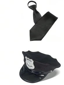 1pc Women's Police Hat Work Hat Carnival Cosplay Officer Hat Unisex - A - View 10