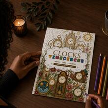 Architecture & Vintage Timepiece Coloring Activity Notebooks, Houses Buildings Churches Clocks & Watches Line Art, Sketch Trace Coloring Practice, Detailed Creative Drawing, Relaxing Art Activities For Beginners, Teens & Adults - Architecture & Vintage Line Art - View 7