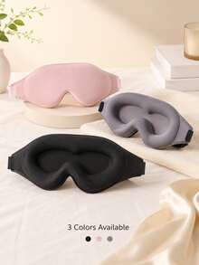 3D Contoured Sleep Mask, Memory Foam Zero Pressure Blackout Sleep Mask, Adjustable Strap Soft Travel Nap Eye Mask, 3 Colors Available, Suitable For Home, Office, Airplane Use - Multicolor - View 10