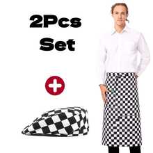 2pcs Half Apron & Chef Hat Set, Apron + Chef Hat Set, Tie-Up Chef Hat & Apron - 2Pcs Set - View 13