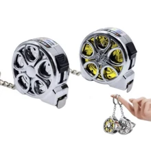 Mini Pocket Tape Measure 2M Stainless Steel Blade ABS Shell Retractable Measuring Tool For Home Office DIY Travel High Precision - Gold - View 6