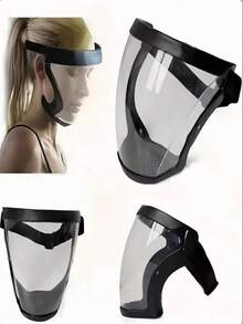 Transparent Full Face Shield, Breathable Bottom Vent, Splash-Proof Lightweight, Unisex, Adjustable, Suitable For Kitchen Cooking, Frying, Cleaning, Essential Home Kitchen Tool - A - View 1