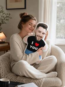 客製化「I Love You」愛心造型抱枕，可上傳個人照片製作專屬臉型靠墊，DIY個性化照片抱枕，情人節驚喜禮物，送給男友或女友的禮物，節日裝飾，情人節禮物，婚禮、生日禮物，女性禮物，週年紀念禮物，萬聖節禮物，聖誕節禮物，感恩節禮物，毛絨娃娃 - 彩色 - 查看 6