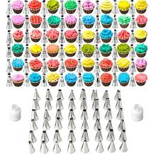 24/48pcs Piping Tips Bag + 2pcs White Coupler Stainless Steel Piping Tips Set Baking Cake Cookie Puff Pastry Piping Tools Multi-Pattern Cream Squeeze Tips Converter Combination DIY Cake Decoration Tools Multi-Pattern Piping Tips Accessories Kitchen Dessert Making Tools - View 3