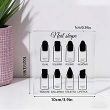 Transparent Acrylic Nail Shape Display Sign, Nail Studio Decor Prop, Nail Technician Reference Board, Salon Nail Shop Desktop Ornament, 8 Nail Shape Selection Guide, Nail Shape Reference Sign For Nail Artists - View 6