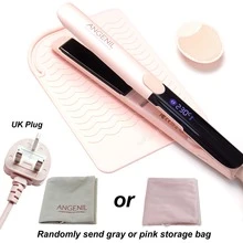 ANGENIL Pro Titanium Straightener For Women, Dual Voltage Straightener & Curler 2-In-1, 20s Fast Heating, Ionic Round Barrel Pink Travel Straightener With Heat-Resistant Mat - Pink - View 14