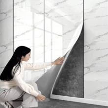 1 Roll Marble Pattern Kitchen Countertop Sticker, Waterproof Easy-Tear Sticker, Glossy Marble Texture, Suitable For Kitchen, Bathroom, Table, Etc., Wall Sticker, Vinyl Sticker, For Home Decor, Spring Decor, Holiday Decor Sticker, Birthday Graduation Gift, Wallpaper, Wall Sticker, Room Decor, Wall Decor - White - View 3