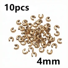 10pcs Stainless Steel Round Covers Crimp End Beads 3 4 5mm Stopper Spacer Beads For DIY Jewelry Making Findings Supplies - Crimp Beads - View 10