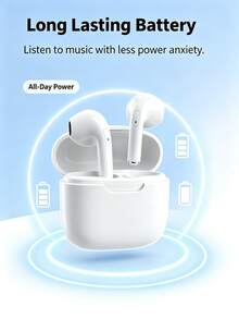 Wireless Bluetooth In-Ear TWS Earbuds, Stable Bluetooth Connection, Touch Control, Large Capacity Charging Case, Stereo Audio & Clear Hands-Free Calls, Suitable For Work & Music - White - View 1