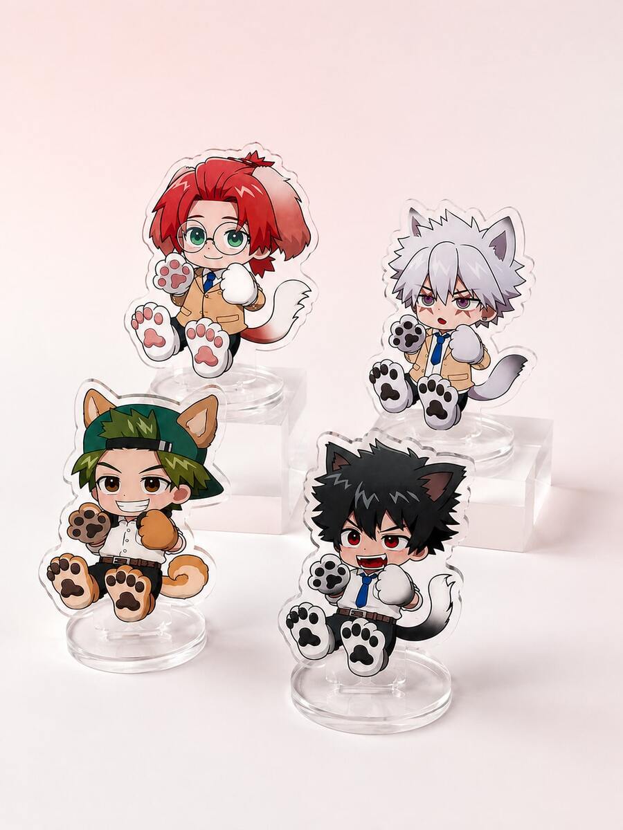 1pc 4-Style Phantom Busters Chibi Anime Acrylic Standee, Desk Decor & Collector's Item For Anime Fans, Birthday Gift, Display Stand Model Ornament, Cosplay Peripheral Desktop Decoration - Multicolor - View 1