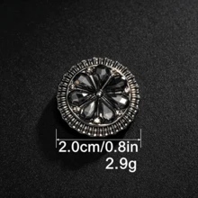 5pcs/Pack Flower Rhinestone Metal Buttons Round Crystal Hand Sewn Buttons For Coats Suits Sweaters Dresses DIY Clothing Accessories - Multicolor - View 16