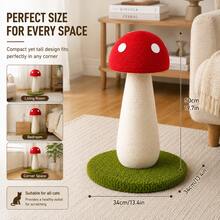 AOSHA 50cm Mushroom Cat Scratching Post, Natural Sisal Rope Cat Scratcher With Stable Plush Base, Cute Red Mushroom Cat Tree For Indoor Cats, Durable Climbing Scratching Playing & Lounging Furniture - one-size - View 9