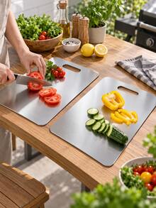 2026 New Stainless Steel Cutting Board With Folded Edge Anti-Slip Dishwasher 304 Stainless Steel Countertop Cutting Board For Kitchen Meal Prep Meat Vegetables Baking - View 13