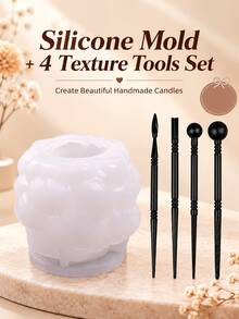 DIY Flower Ball Candle Silicone Mold, Reusable Candle Making Mold, Handmade Craft Casting Tool, Suitable For Scented Candles, Home Decor, Tabletop Decor, Creative Gifts And Holiday DIY Projects - A - View 7