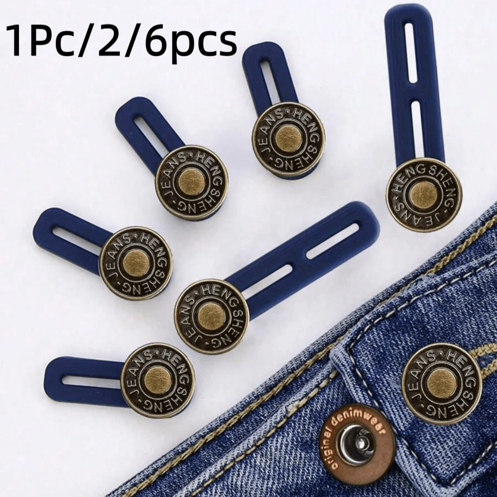 6 buah Alat Perpanjang Kancing Celana, Alat Penyesuaian Ukuran Pinggang Jeans Universal, Gesper Perpanjang Sabuk, Kancing Perpanjang Pinggang, Celana Terlalu Kecil Menjadi Besar Tanpa Jahit, Kancing Peregang Celana Hamil, Mudah Digunakan, Tidak Perlu Alat (1/2/6 buah) Tersedia