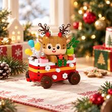 2pcs/6pcs/452+Pcs Christmas Building Blocks Set, Christmas Building Blocks Assembly Set, Christmas Train Building Blocks, Christmas Wreath Building Blocks, Miniature Building Blocks, Display Decor, Adult Christmas Gift - Multi-color Christmas Toy Train - View 10