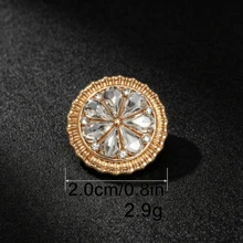5pcs/Pack Flower Rhinestone Metal Buttons Round Crystal Hand Sewn Buttons For Coats Suits Sweaters Dresses DIY Clothing Accessories - Multicolor - View 14