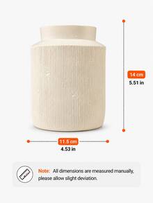 1pc Cream Ribbed Vase, Modern Minimalist Fresh Flower Vase, Suitable For Fresh Flowers, Reed Grass And Green Plants, Neutral Bohemian Farmhouse Style Desktop Decor, Suitable For Living Room, Dining Table, Entryway, Shelf, Fireplace Mantel, Housewarming Gift - Multiple Models 2 - View 10