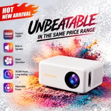 Portable Mini Projector, Supports 1080P Home Theater Projector, Phone Connection, Compact Movie Projector, Suitable For Camping, Bedroom, Outdoor Use - White PD Version-1080P - View 1