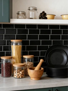 Waterproof Brick Pattern 2D Textured Wall Panels DIY Tiles, Removable Self-Adhesive Wall Stickers, Suitable For Kitchen Bathroom Backsplash And Holiday Decor - Black Irregular - View 6
