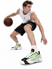 Nike New JORDAN LUKA 77 Men's Performance Breathable Lightweight Basketball Shoes - Green/Black - View 1