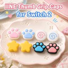 IINE Silicone Joystick Caps, Compatible With Switch 2/NS2/Switch2/Switch2 Pro Controllers/PS 5 Controllers, Game Controller Thumb Joystick Caps, Cute Gaming - View 2