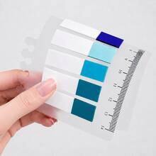 6 Packs 1200pcs Translucent Sticky Note Index Tabs, 10 Colors Writable Reusable Page Markers With Ruler Bookmark, Student Reading Marking Office Classification Stationery - one-size - View 6