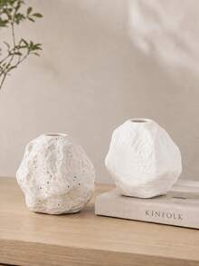 1pc/2pcs Wabi-Sabi Style Ins Asymmetrical Rock Texture Reed Diffuser Bottle, Wrinkled Surface Fragrance Container, 3 Colors Matte White/Spotted Beige/Black, Minimalist Living Room Desktop Aroma Decor Gift - Rock Diffuser Bottle - View 13