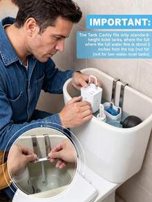 Toilet Tank Cleaning Pad Holder And Bleach Tablet Tray, Wall-Mounted Toilet Cleaner Carrier, Bleach Tablet Dispenser, Prevents Tank Residue Contamination, Toilet Tank Accessories - Multicolor - View 2