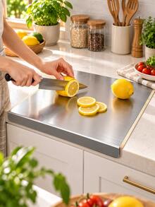 Talenan Stainless Steel dengan Pinggiran, Talenan Logam untuk Meja Dapur, Talenan Stainless Steel Satu Bagian, Cocok untuk Persiapan Makanan - View 15